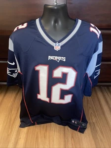 Nike On Field Tom Brady #12 New England Patriots NFL Blue Jersey Adult Men's XXL - Picture 1 of 9