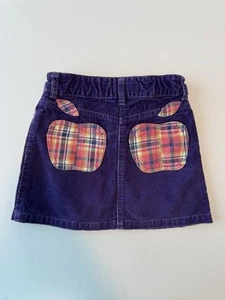 Mini Boden Girls' Purple Corduroy Mini Skirt with Apple Pocket Size 7-8Y - Picture 1 of 4