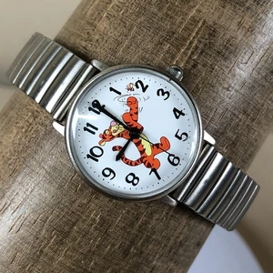 Disney Women Dress Tigger Silver Expansion Band Quartz Analog 25mm Watch 6 1/2" - Picture 1 of 12