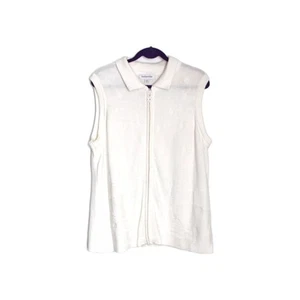 Breckenridge Sweater Vest Ugly Christmas Sweater Vest White Snowflakes Size XL - Picture 1 of 6
