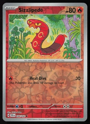 Pokemon Sizzlipede 036/162 SV05: Temporal Forces Reverse Holo Pack Fresh - NM - Image 1 of 2