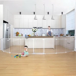 503cm Baby Gate / Fence, Extra Wide Safety Gate, 8 Panels Foldable 76cm Height - Picture 1 of 6