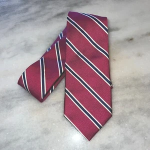 Robert Keyte 100% Seide Herren Krawatte Krawatte - Made in England - Rosa Blau Weiß Streifen - Bild 1 von 6