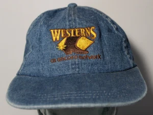 1990s Vintage Starz Encore Westerns Western Movies Denim Hat John Wayne Cowboy - Picture 1 of 20