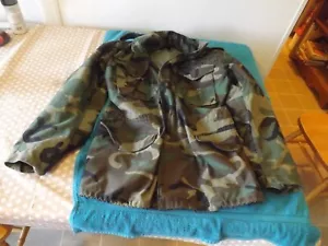 US Army Cold Weather Field Coat Woodland Camouflage Small Long - Picture 1 of 9