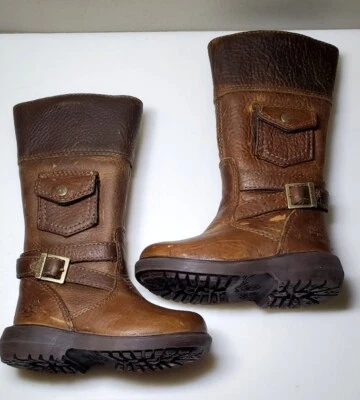 Timberland Charles St.Darcy Girls Leather Pocket Riding Boots Br. Toddler Size 4 - Image 1 of 4