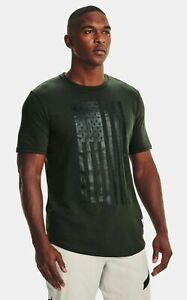 Men's Under Armour Project Rock Flag Green Black Shirt Size 2XL  XXL