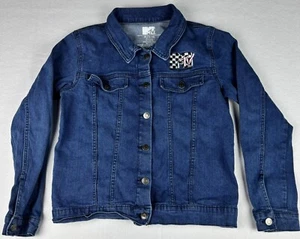 Vintage MTV Logo Denim Jacket Kids XL 14-16 12 80s Retro Music Video Jean Patch - Picture 1 of 7
