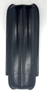 Portable Pocket Black Leather Humidor 2 Cigar Storage Pouch Travel Case - Bild 1 von 6