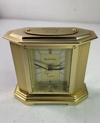 VINTAGE Bulova Quartz Mantle Clock No. 4RE809 Happy 70th Anniversary B7410 260 - Image 1 of 4