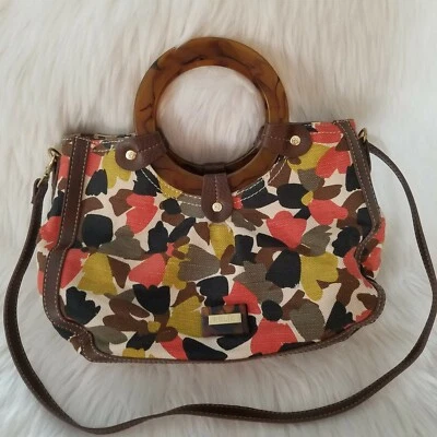 RELIC Canvas Purse Handbag Removeable Shoulder Strap Round Handles Floral Fall - Image 1 of 4