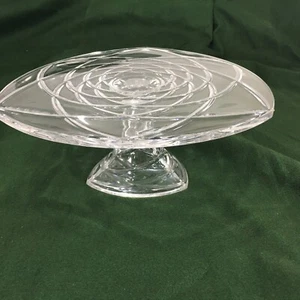 Bloque Northwinds Vidrio Transparente Pie Pedestal Pastel Plato 12" D x 5" H - Imagen 1 de 6