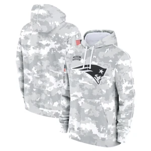 New England 2024 Arctic Camo Salute to Service Sideline Therma Pullover Hoodie - Bild 1 von 4