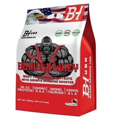 GORILLA Whey Protein 2kg_5kg | DAA, Taurine, Muscle Power - Black Hammer USA - Image 1 of 4