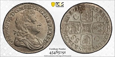 1723 SSC Shilling Great Britain, George I S3647, Uncirculated  PCGS UNC Detail - Изображение 1 из 3