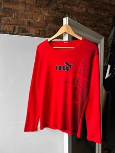 Puma Challenge Vintage 90s Red Long Sleeve Shirt Center Logo Y2K Size - S/M - Picture 1 of 5