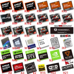 AMD Ryzen R9 R7 R5 8000 9000 Label Aufkleber Decals für Laptop Computer PC Tablet - Bild 1 von 35