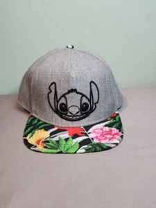 Lilo and Stitch Disney Hat Floral Hawaiian Tropical Print Brim Snapback Youth - Picture 1 of 8