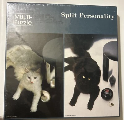 Vtg Springbok #17136 Grand Master 700 Pc 2in1 Puzzle Split Personality CATS New - Image 1 of 3
