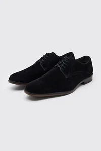 BoohooMAN Faux Suede Derby Dress Shoes…Sz: 12…Black - Picture 1 of 4
