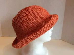 PFIRSICH/ORANGE DAMEN HUT MIT SILBER METALLIC - Bild 1 von 7
