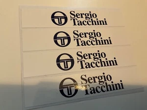 4x Calcomanías Sergio Tacchini 110mm x 25mm Scalextric, SCX, Carrera, F1, Años 80 Informales - Imagen 1 de 2
