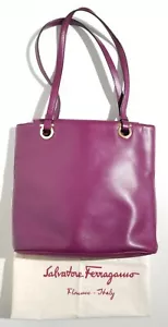 Rare Salvatore Ferragamo Plum Saffiano Leather Tote / Shoulder Bag - Picture 1 of 12