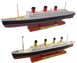 Set of 2 Transatlantic Liners QUEEN MARY + TITANIC 1:1250 - DIECAST SHIP PA3 - Picture 1 of 5