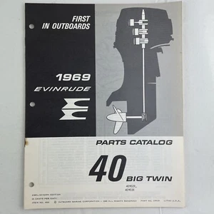 OMC 1969 Evinrude Parts Catalog 40 HP Big Twin 40902R 40903R VTG - Picture 1 of 3