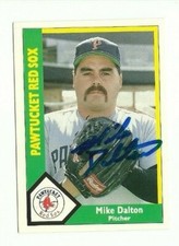 Mike Dalton 1990 CMC Pawtucket Red Sox autographed auto signed card 