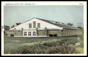 1943 Clarkson Hockey Rink Potsdam Nueva York Tarjeta Postal Antigua Publicada 1cStamp - Imagen 1 de 2