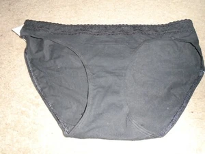 Hanes cottony Black bikini panty tagless with comfort waist NWT 9 2X - Picture 1 of 1