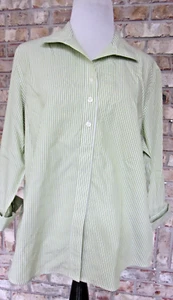 CHICO BUST 46" CLASSIC STYLE CAREER 3/4 SLEEVES NO IRON COTTON BLOUSE TOP - Picture 1 of 7