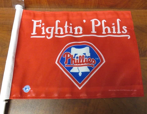 NEW MLB 11X15 2 SIDED PHILADELPHIA PHILLIES "FIGHTIN PHILS" CAR WINDOW FLAG Cover