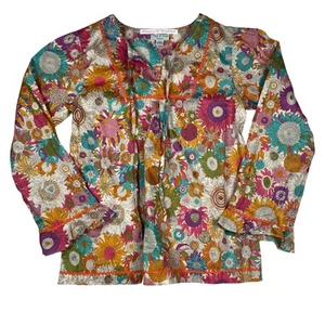 Papo d'Anjo Shirt Girls 8 Years Floral Long Sleeve Boho Portugal Kids Top - Picture 1 of 4