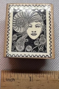MEERESNYMPHE GÖTTIN Spiralschalen von Don Blanding ART DECO Stempel Kunstpost - Bild 1 von 2