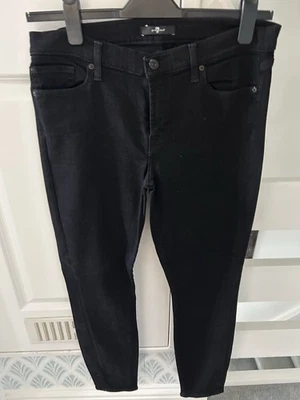 7 For All Mankind Black Skinny Slim Illusion Fame With Embellished Sequins 32 - Image 1 of 4