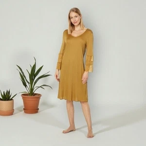 🌻NEW w/tags HANRO Lilova Lace and Modal 3/4 Sleeve Gown Size XS - Picture 1 of 8