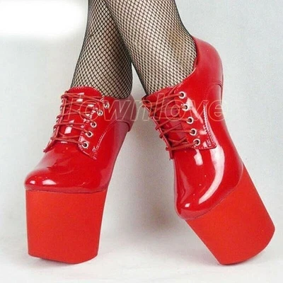 20cm High Hoof Heelless Sexy Platform Drag Queen Cross Dresser Shoes Womens  - Image 1 of 4