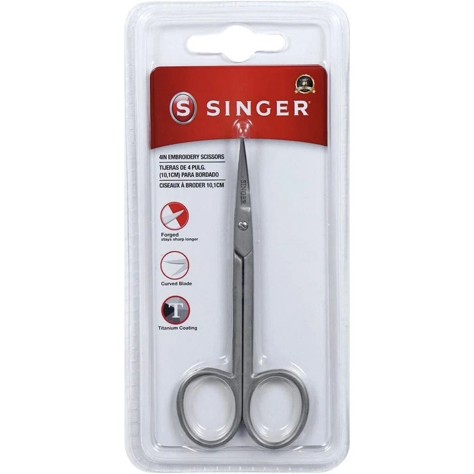 SINGER Extra Curved Embroidery Scissors 4"- - 3 Pack - Image 1 of 1