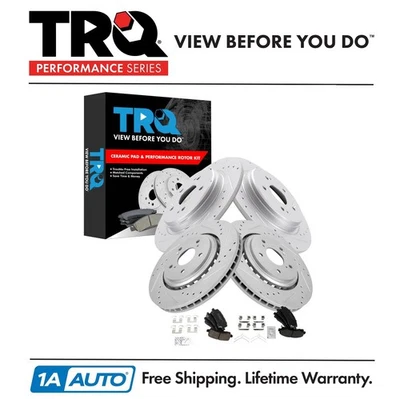 Kit de pastillas de freno delanteras y traseras de cerámica y rotor de rendimiento TRQ TRQ para Acura TLX Foto 1 de 4