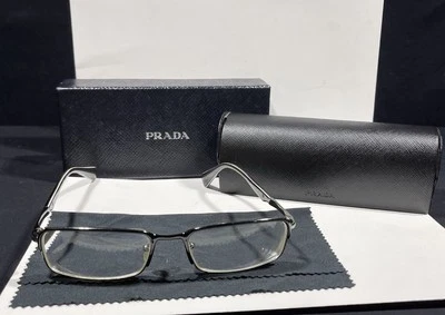 Prada Eyeglasses Frames VPR 61Q 7AX-1O1 Rectangle Full Rim 56-18-140 - Image 1 of 4