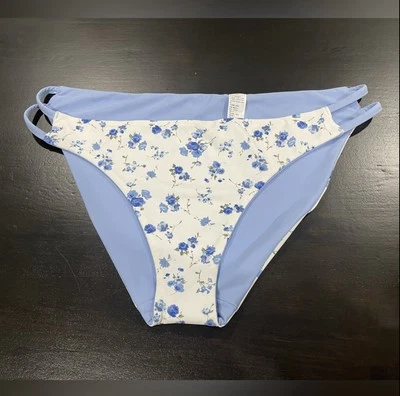 Parte inferior de biquíni Abercrombie azul floral tamanho GG nova sem etiquetas - Imagem 1 de 4