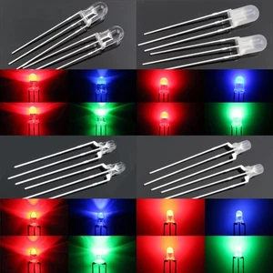Duo LED Bicolor 3mm 5mm 3 Pin gem. Anode Kathode rot/grün rot/blau LEDs 10 Stück - Bild 1 von 28