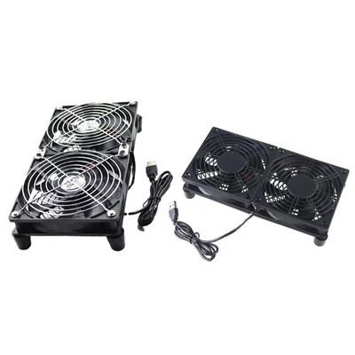 120mm 5V USB Powered PC Router Double Fans Cooling Fan for Router Modem Receiver - Image 1 of 4
