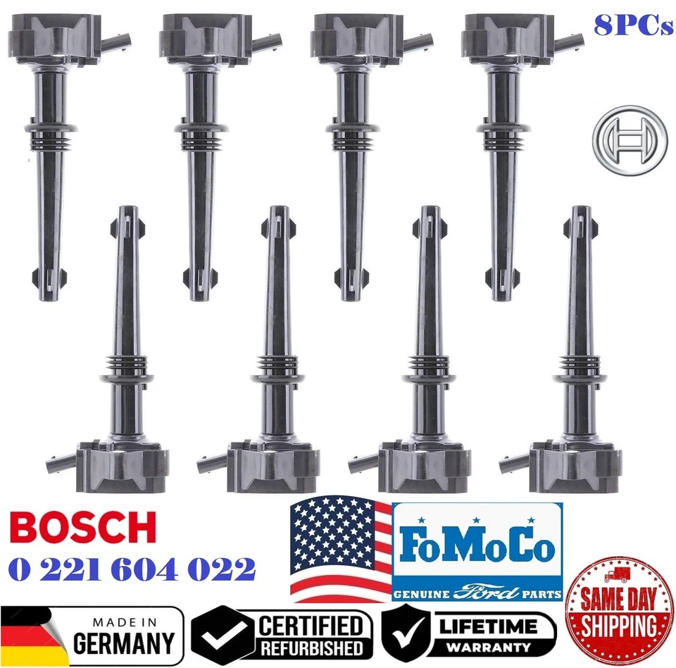 ✅GENUINE 8x Ignition Coils For 2010-2013 LAND ROVER & JAGUAR 5.0L V8 #0221604022 - Image 1 of 1
