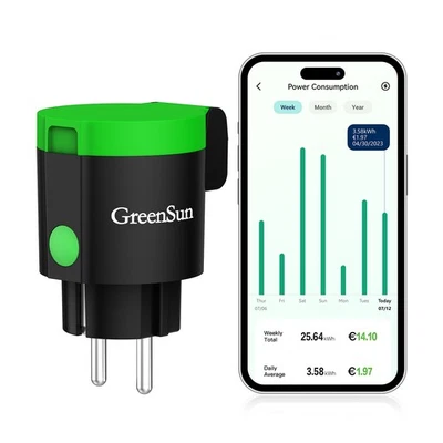 Smart WLAN Steckdose mit Strommessung App- und Sprachsteuerung mit Alexa/Google - Bild 1 von 4