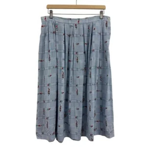 Vintage Susan Bristol Damen Blumen blau Faltenrock Größe 14 - Bild 1 von 5