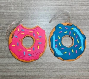 Luggage Tag Silicone Easy to Find Bright Colorful and Fun Travel Doughnut C7T19 - Picture 1 of 2