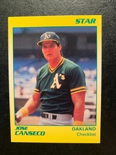 Jose Canseco 1990 STAR COMPANY CARD CHECKLIST  Card# 1 of 11 Oakland A's